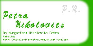 petra mikolovits business card
